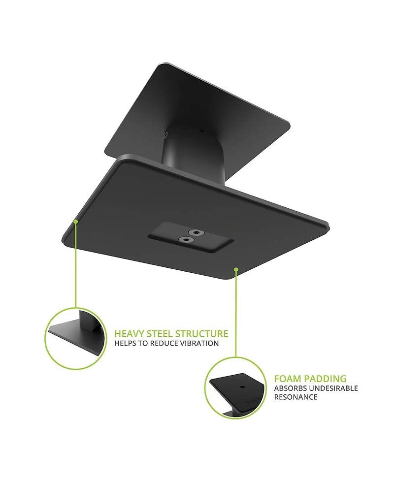Kanto SP6HD 6" Universal Desktop Speaker Stands with Rotating Top Plates and Cable Management - Pair