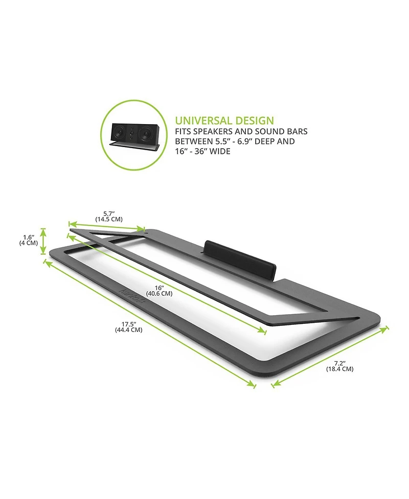 Kanto S10 Low-Profile Angled Sound Bar and Center Channel Speaker Stand