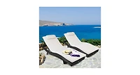 Slickblue Outdoor Rattan Chaise Lounge Chair