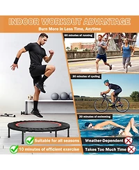 40" Fitness Trampoline with Adjustable Handle and Resistance Bands