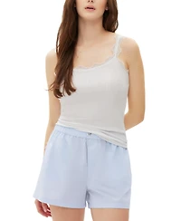 Gap Women's Ribbed Lace-Trim Sleep Tank Top