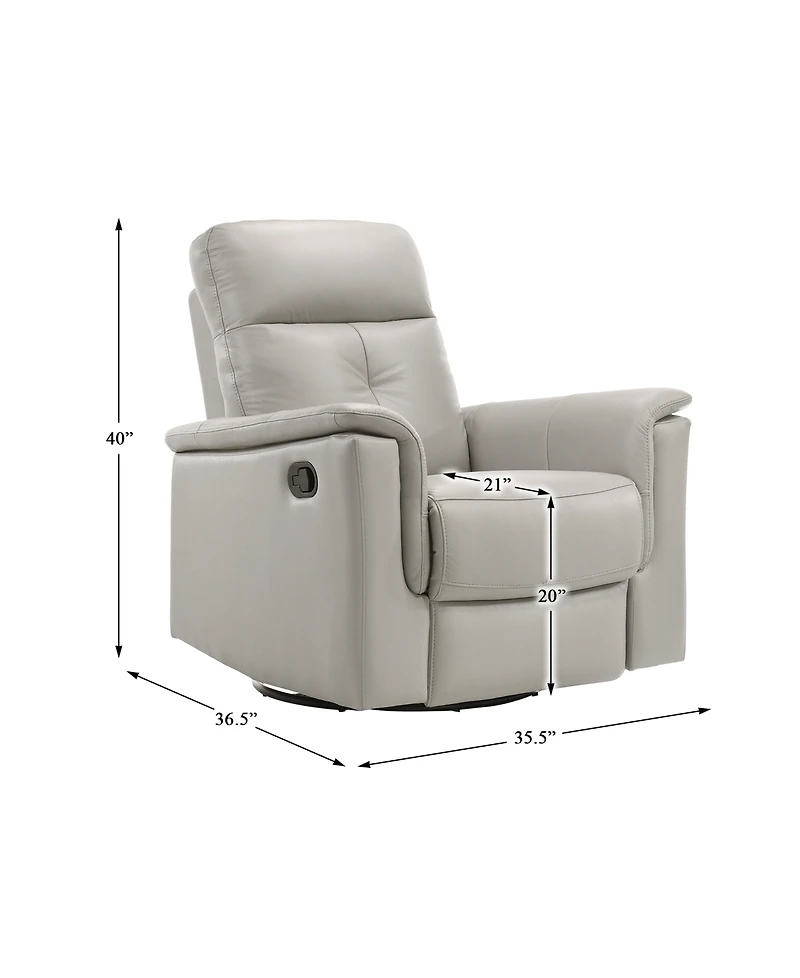 Homelegance Emillia 36" Leather Swivel Glider Reclining Chair