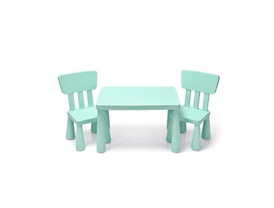 Slickblue 3 Pieces Toddler Multi Activity Play Dining Study Kids Table and Chair Set