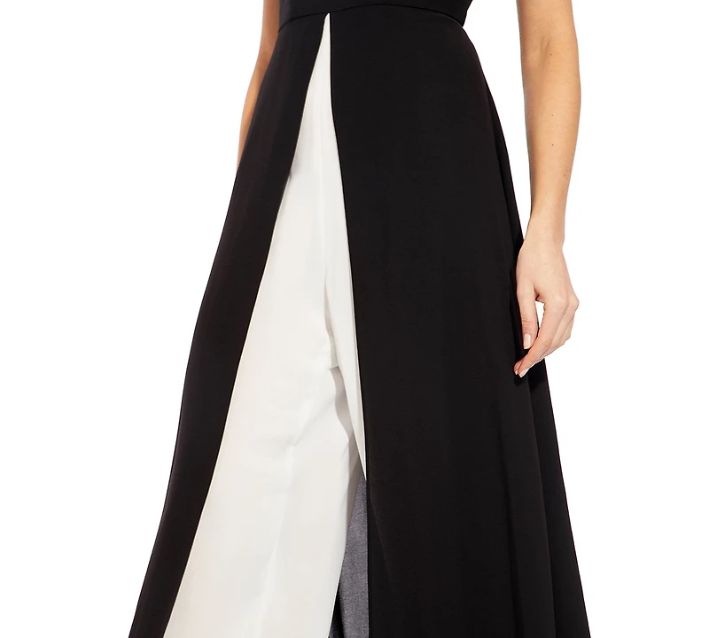 Adrianna Papell Colorblocked Overlay Jumpsuit