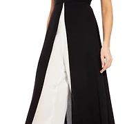 Adrianna Papell Colorblocked Overlay Jumpsuit