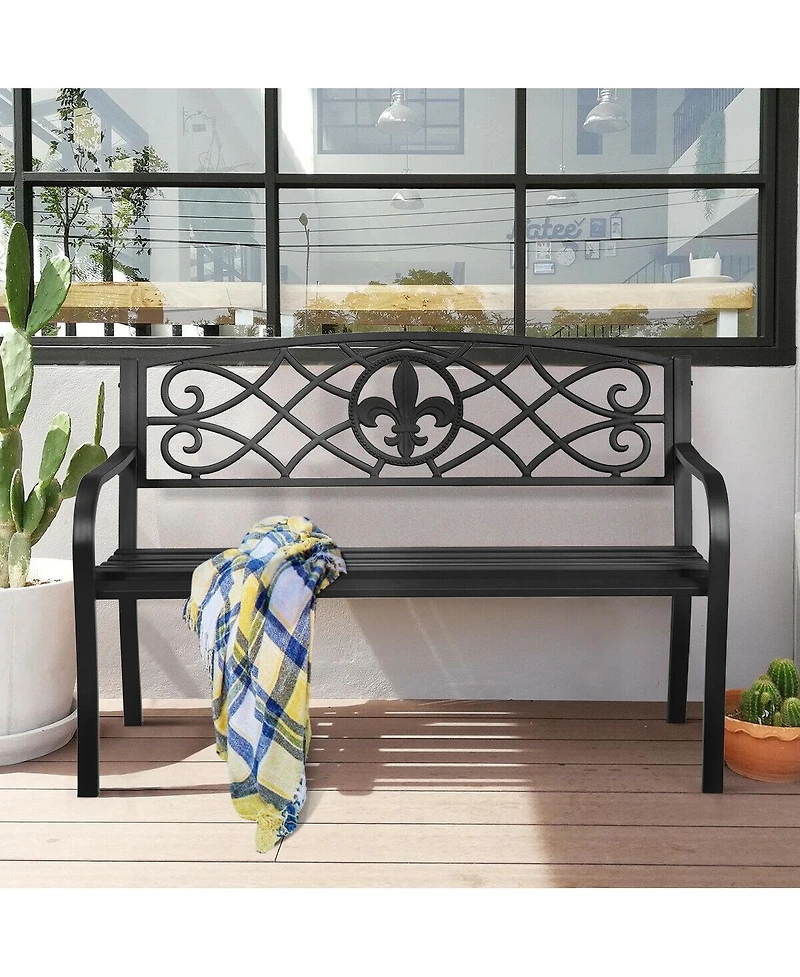 Slickblue Patio Heavy-Duty Metal Garden Bench