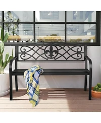 Slickblue Patio Heavy-Duty Metal Garden Bench