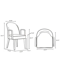 Manhattan Comfort Hillman Leatherette and Velvet Upholstered Dining Armchair