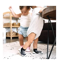 Komuello Infant Girl Boy Breathable Washable Non-Slip Sock Shoes Sneakers - Black