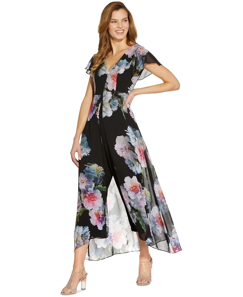 Adrianna Papell Floral Print Jumpsuit