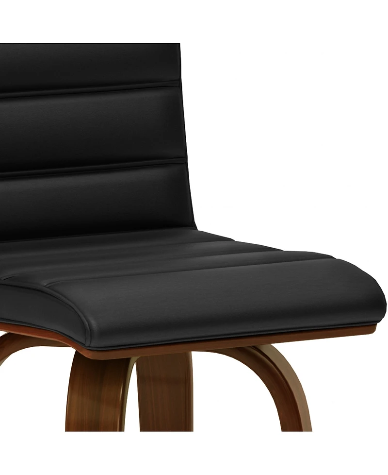 Simpli Home Roland Counter Height Stool in Black Pu Leather