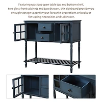 Streamdale Farmhouse Wood Glass Sideboard Buffet Cabinet