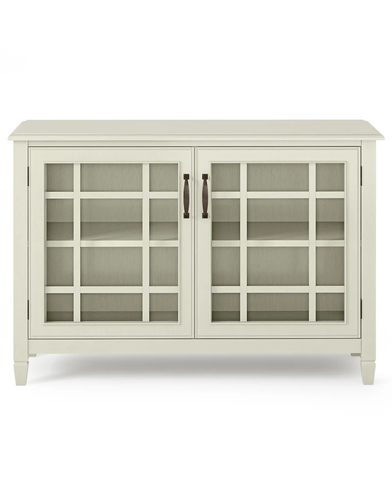 Simpli Home Connaught Solid Wood Low Storage Cabinet in Antique White