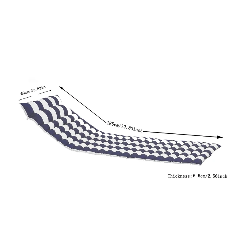 Streamdale Blue and White Lounge Chair Replacement Cushions Set