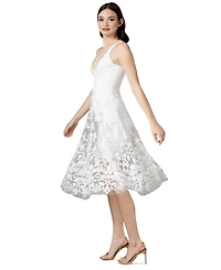 Dress the Population Plunging Darleen Neck Fit & Flare Dress