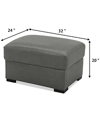 Radley 32" Leather Ottoman, Created for Macy's
