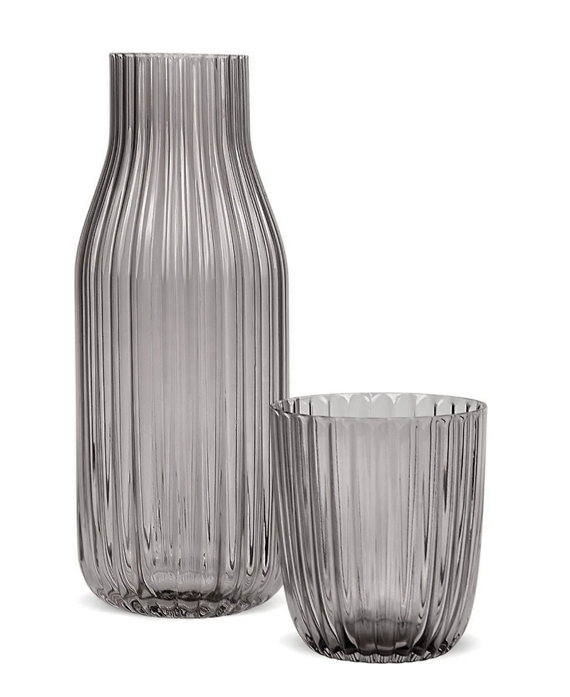 Jay Imports Ribbed Glass Carafe Set