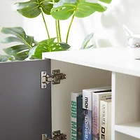 Streamdale Furniture 20 Minutes + Modern Tv Stand With Led Lights, High Glossy Front Tv Cabinet