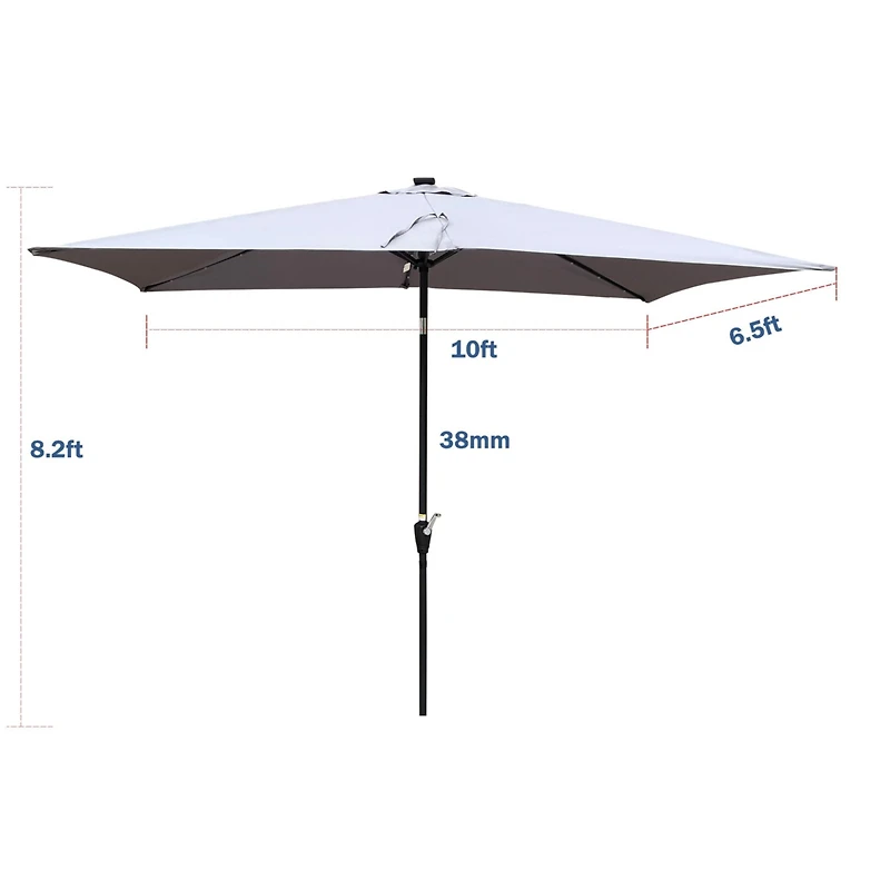 Streamdale 10ft Patio Solar Led Umbrella w/ Crank