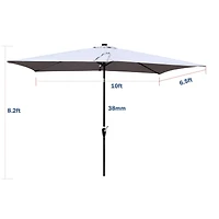 Streamdale 10ft Patio Solar Led Umbrella w/ Crank