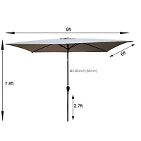 Streamdale 6x9ft Patio Umbrella w/ Crank & Tilt