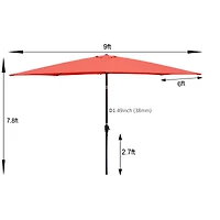 Streamdale 6ft x 9ft Waterproof Patio Umbrella with Tilt