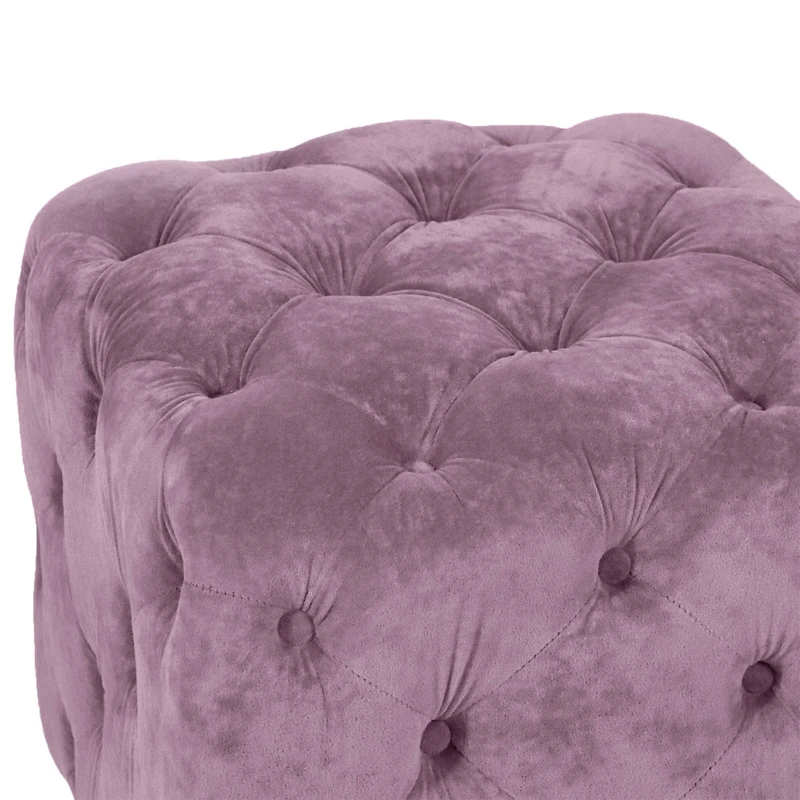 Streamdale Furniture Modern Purple Velvet Ottoman, Small End Table, Footstool & Chair Set