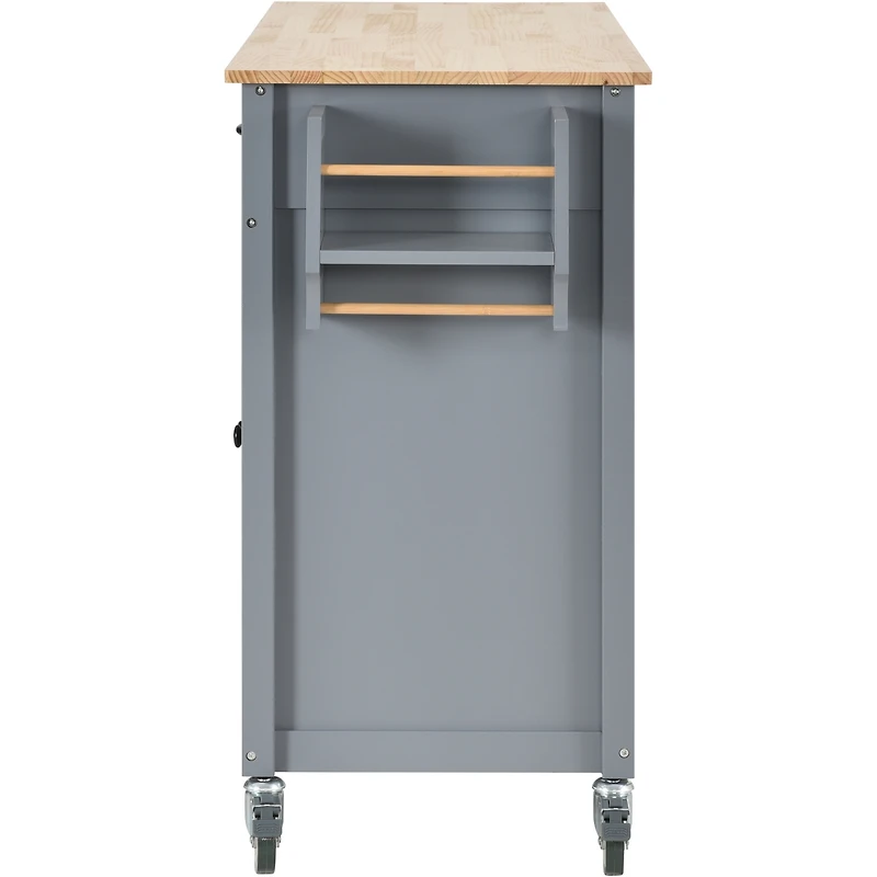 Streamdale Portable Kitchen Island Cart with Wheels, 54.3", Grey Blue