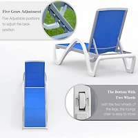 Adjustable Aluminum Pool Lounge Set, Blue