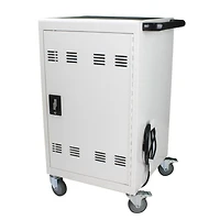 Streamdale Furniture Mobile Charging Cart And Cabinet For Tablets Laptops 30-Device With Combination Lock(White)