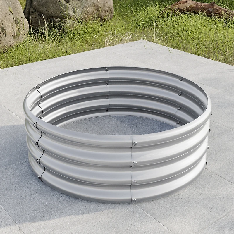 32.0811.4" Tall Round Raised Garden Bed, Metal Raised Beds for Vegetables, Outdoor Garden Raised Planter Box, Backyard Patio Planter Raised Beds