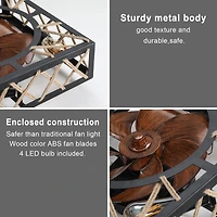 Streamdale Farmhouse Rustic Ceiling Fan with Remote and 6 Speeds
