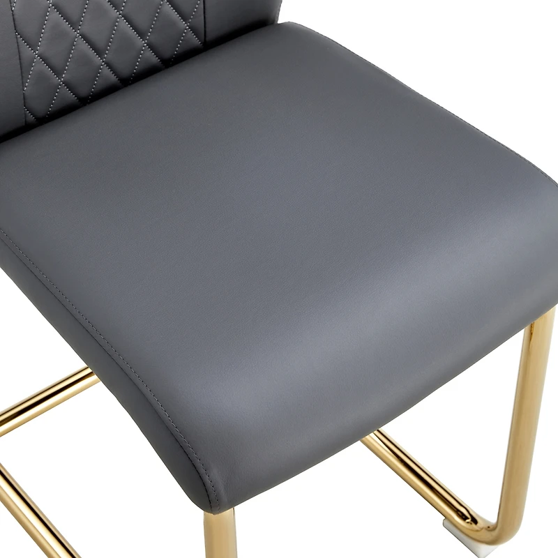Modern dining chairs, restaurant chairs, and gold legged upholstered chairs made of artificial leather, suitable for kitchens, living rooms, bedrooms,