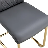 Modern dining chairs, restaurant chairs, and gold legged upholstered chairs made of artificial leather, suitable for kitchens, living rooms, bedrooms,