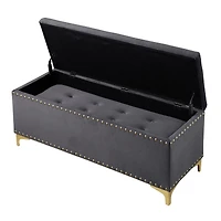 Streamdale Velvet Benches with Gold Legs, 2-in-1 for Living Room