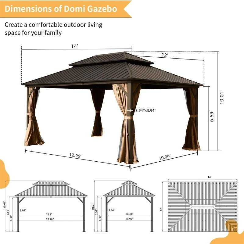 Streamdale 12' x 14' Aluminum Hardtop Gazebo