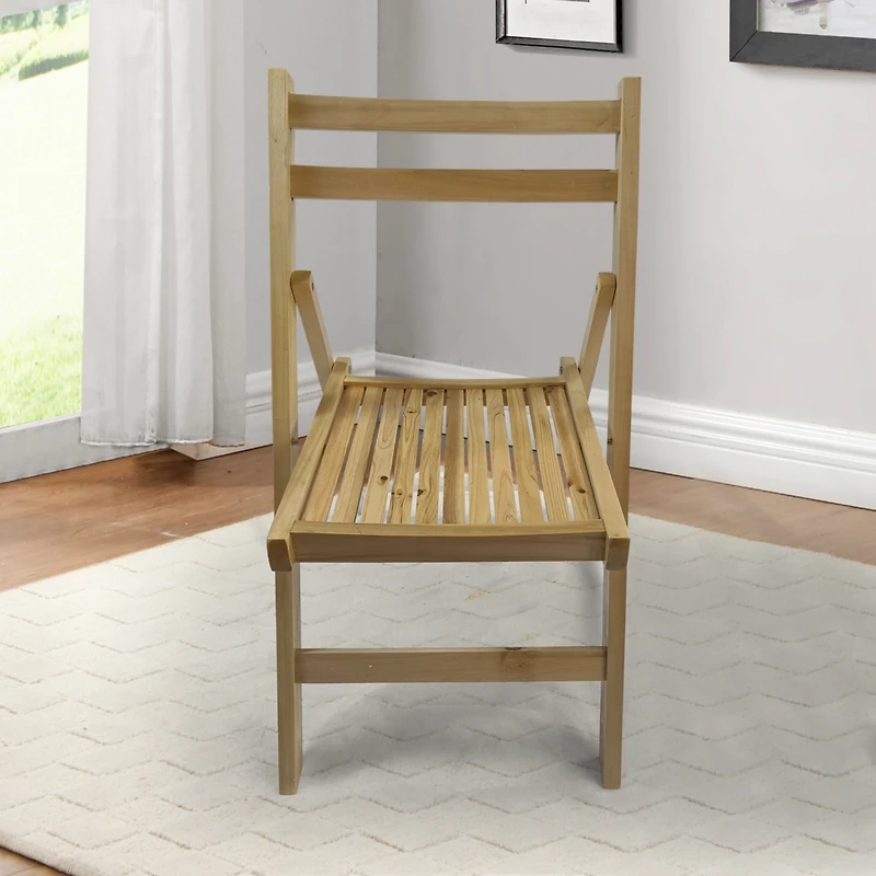 Streamdale Furniture Furniture Slatted Wood Folding Special Event Chair, Set Of 4, Folding Chair, Foldable