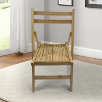 Streamdale Furniture Furniture Slatted Wood Folding Special Event Chair, Set Of 4, Folding Chair, Foldable