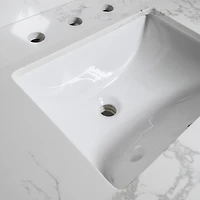 Streamdale Furniture 43 X 22 Bathroom Stone Vanity Top Engineered Stone Carrara Marble
