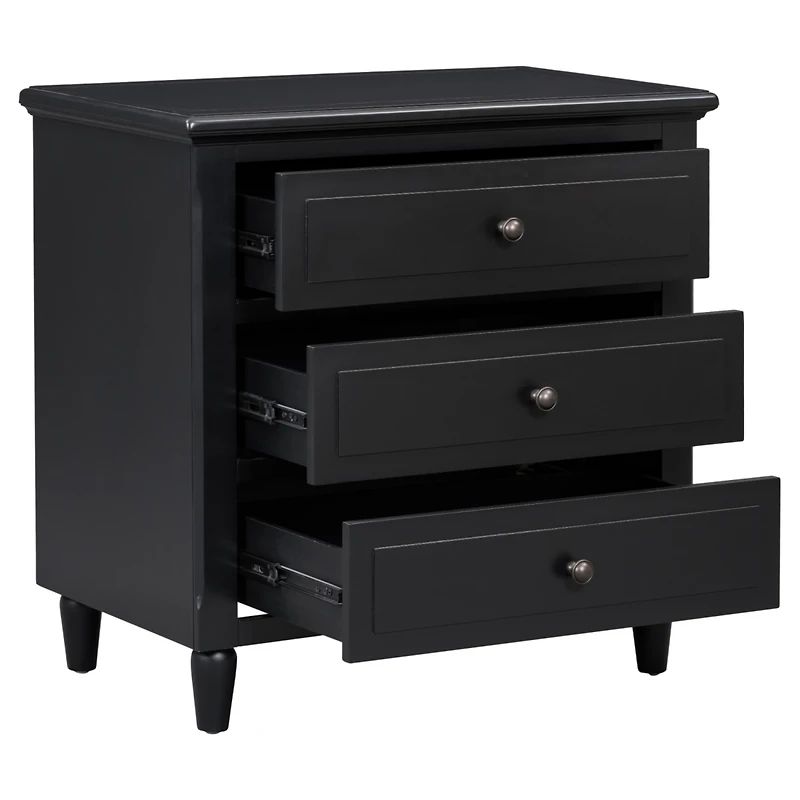 Streamdale 3-Drawer Nightstand Storage Wood Cabinet