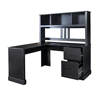 Simplie Fun Home Office Computer Desk With Hutch, Antiqued Finish