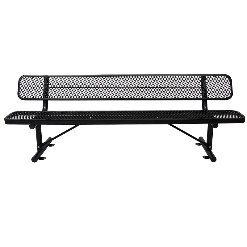 Streamdale 8 Ft. Outdoor Steel Bench With Backrest