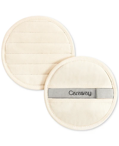 Caraway 2-Piece Cotton Solid-Color Round Potholder Set
