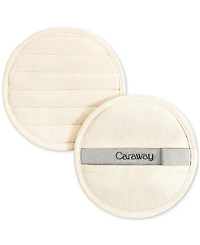 Caraway 2-Piece Cotton Solid-Color Round Potholder Set