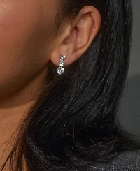Eliot Danori Silver-Tone Cubic Zirconia Graduated Triple Drop Earrings, Created for Macy's