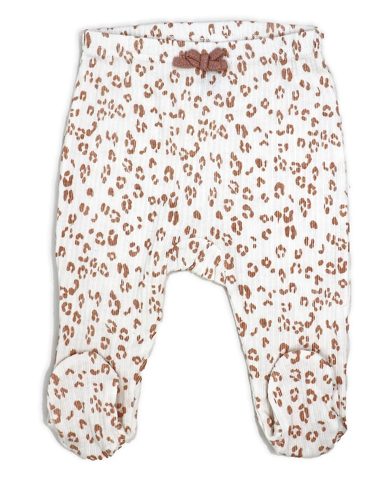 Baby Mode Baby Girls Take Me Home 3 Piece Layette Set, Mauve Leopard