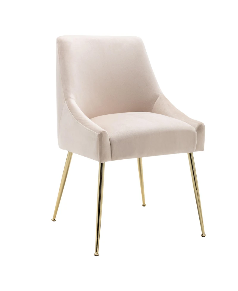 Upholstered Performance Velvet Accent Chair With Metal Leg