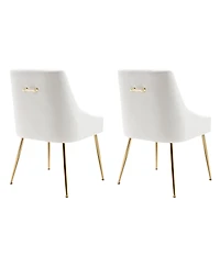 Upholstered Performance Velvet Accent Chair With Metal Leg (Set of 2)