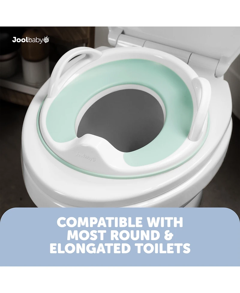 Potty Training Seat with Handles , Splash Guard, Non-Slip & Free Storage Hook - Unisex