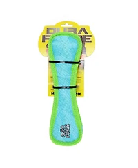 DuraForce Bone Tiger Blue-Green, 2-Pack, Durable Plush Squeaky Dog Toys
